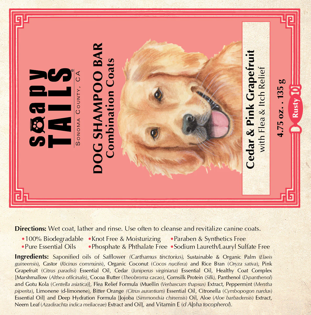 Dog Shampoo Bar Cedar & Pink Grapefruit Combination Coats - Image 3
