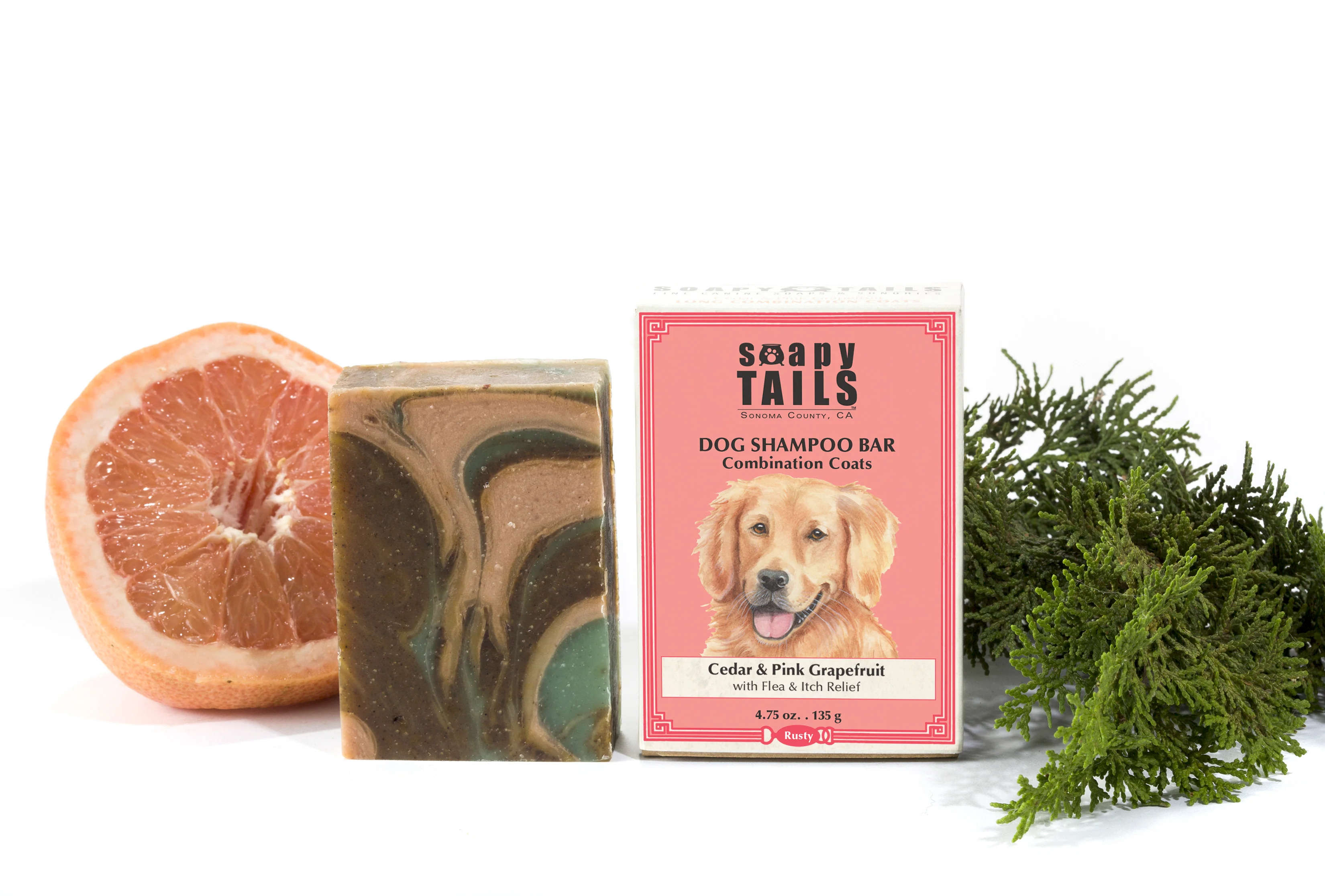 Dog Shampoo Bar Cedar & Pink Grapefruit Combination Coats - Image 4
