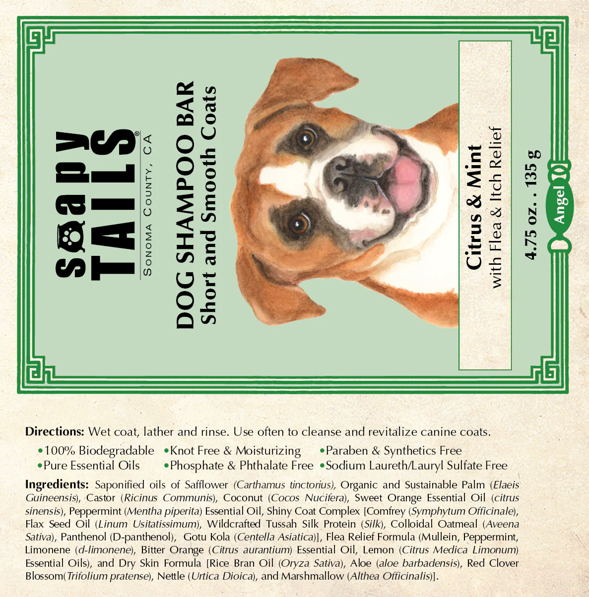 Dog Shampoo Bar Citrus & Mint Short & Smooth Coats - Image 3