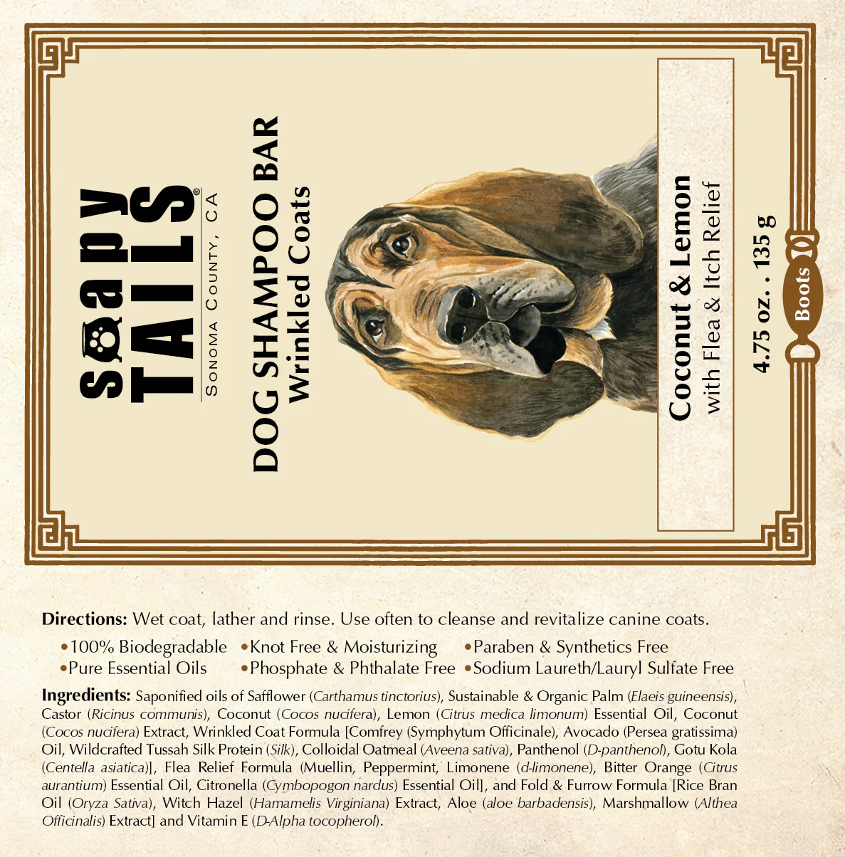 Dog Shampoo Bar Coconut & Lemon Wrinkled Coats - Image 3