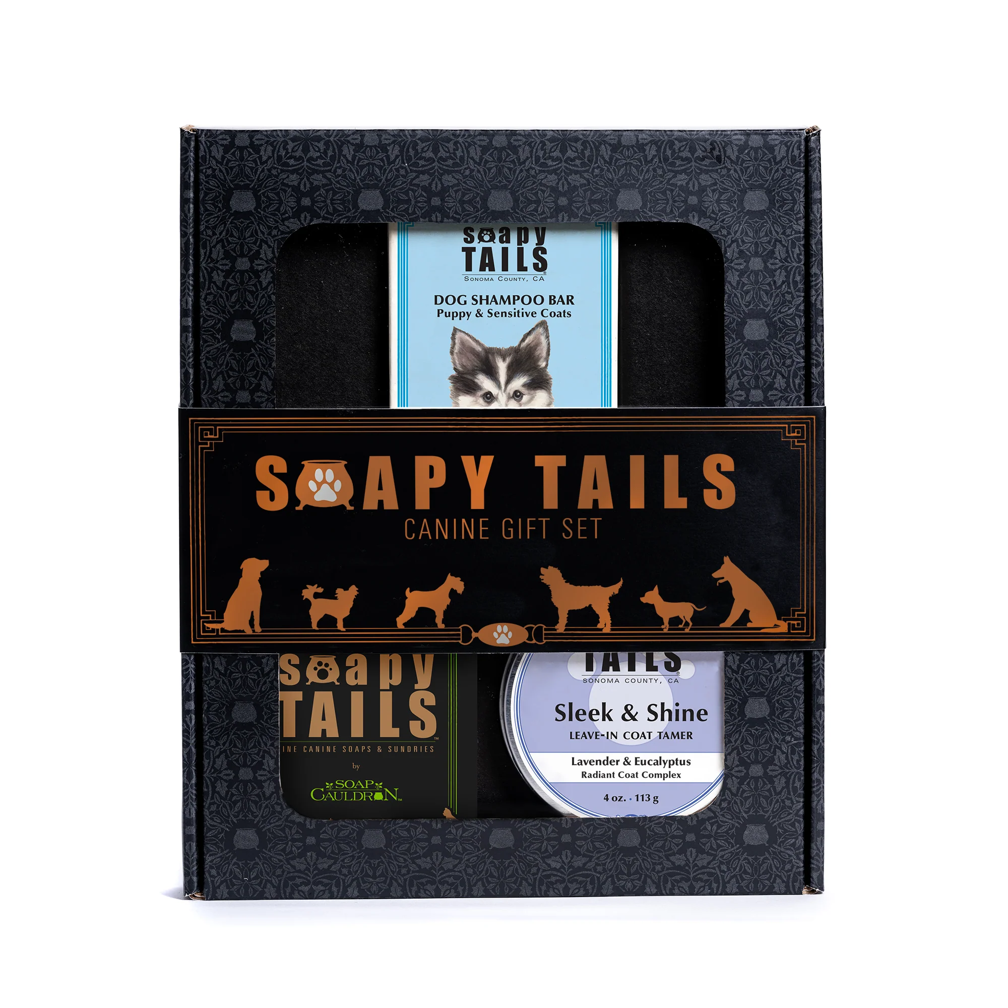 Soapy Tails Dog Boxed Gift Set Shampoo Bar & Coat Tamer - Image 3