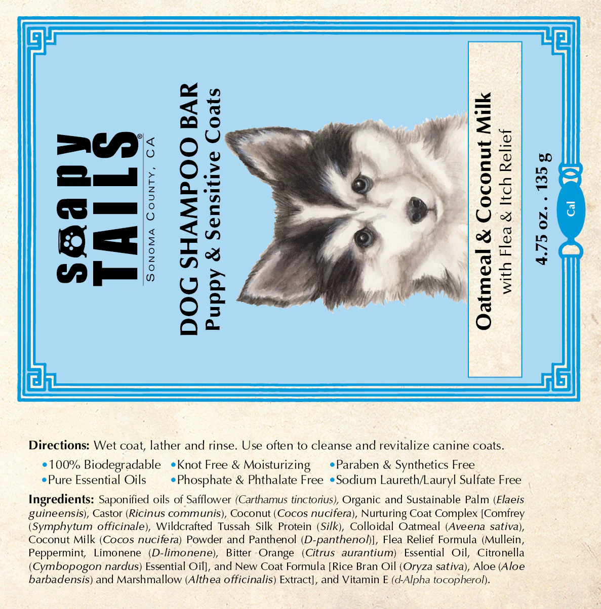 Dog Shampoo Bar Unscented Oatmeal & Coconut Milk - Puppy & Sensitive Coats - Image 3