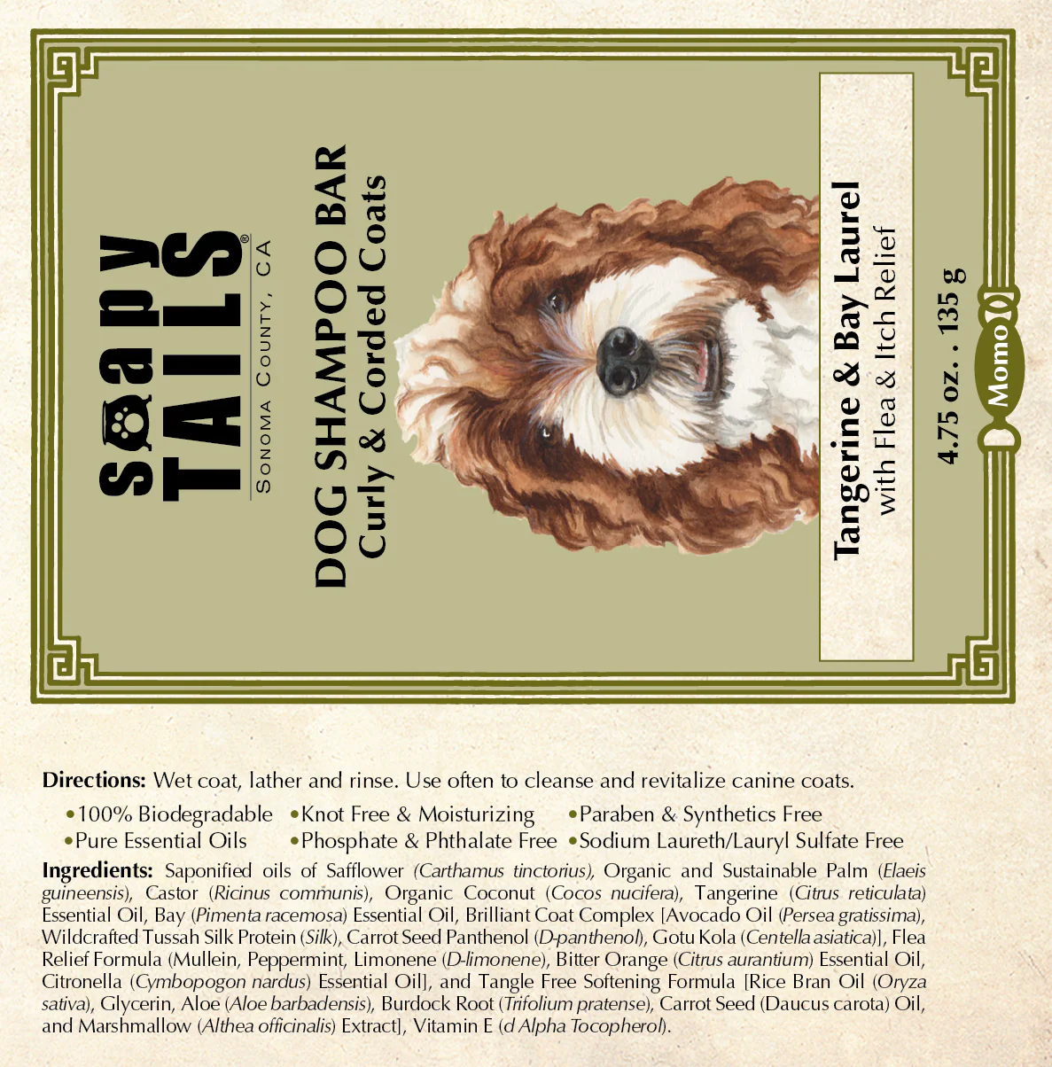 Dog Shampoo Bar Tangerine & Bay Laurel Curly & Corded Coats - Image 3